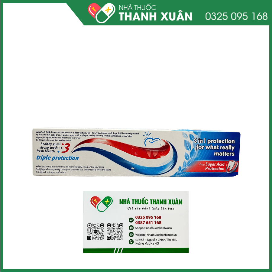 Kem đánh răng Aquafresh fresh&amp;minty khoẻ nướu, chắc răng